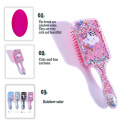 Amazon Cartoon Airbag Comb Printing Transparent Massage Hairdressing Comb Plastic Rainbow Comb